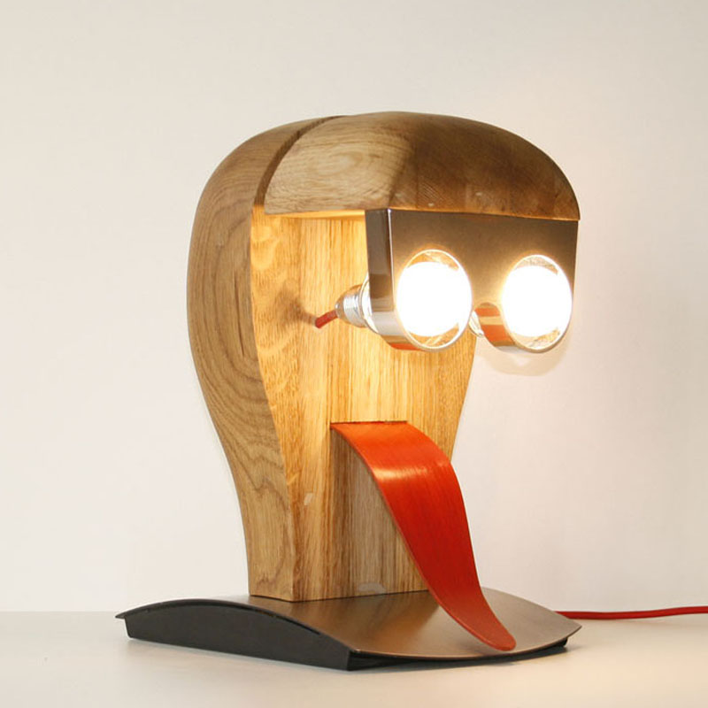 Droid - handgefertigte Tischlampe Recycling & Upcycling = nachhaltige Designer-Möbel aus Leipzig