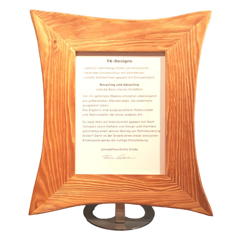 Focus - Bilderrahmen A4 nachhaltiger Tisch-Bilderrahmen aus Holzabfällen Recycling + Upcycling = nachhaltige Designer-Möbel + Accessoires aus Leipzig